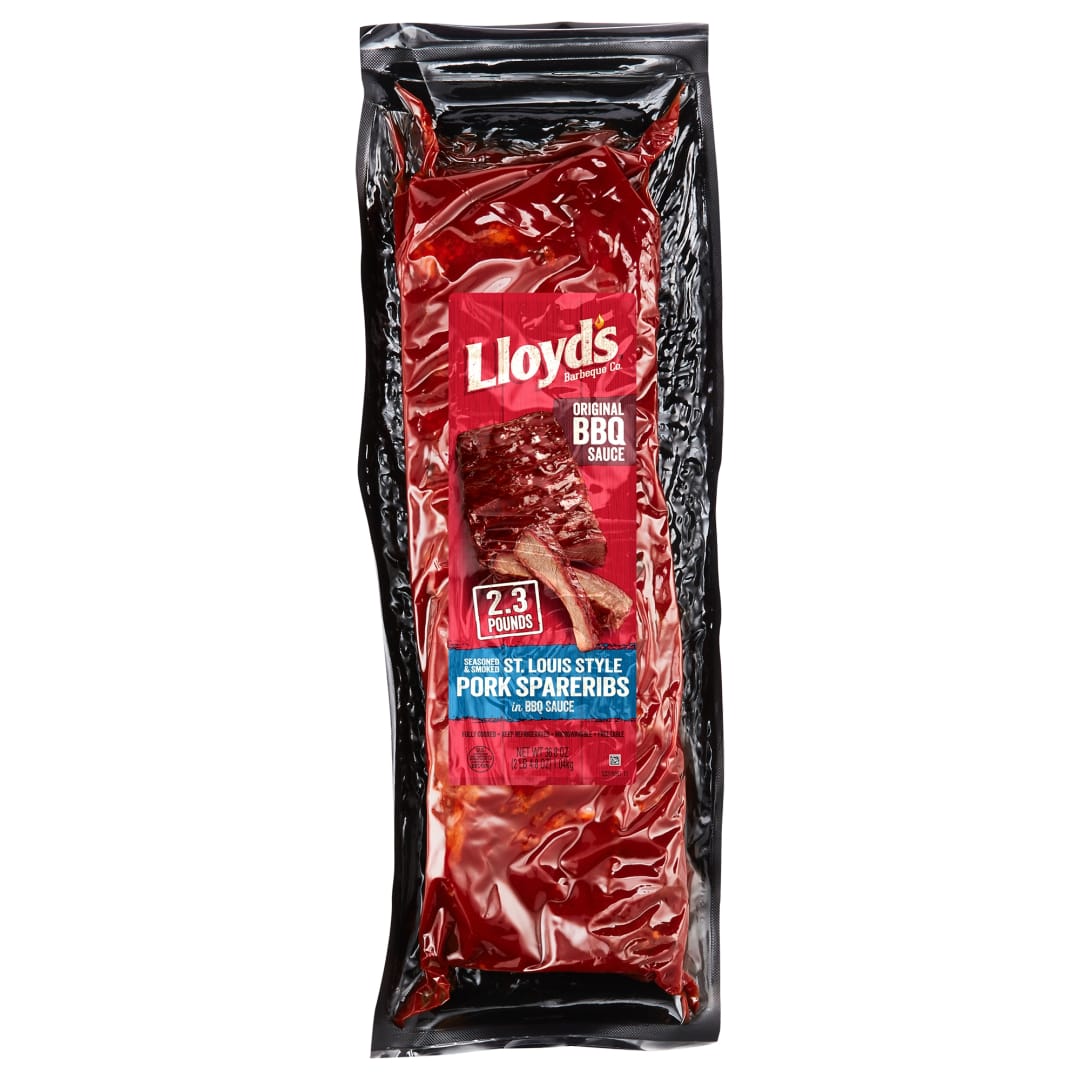 LLOYD'S Seasoned and Smoked St. Louis Style Pork Spareribs in BBQ Sauce
