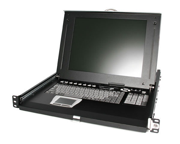 1U Cabinet Console with 8 Port KVM Swit