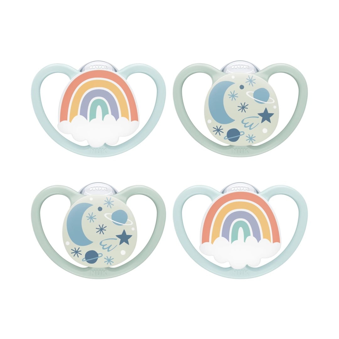 NUK® Space™ Glow-in-the-Dark Orthodontic Pacifiers, 0-6 months