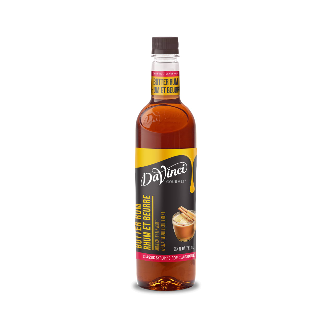 DaVinci Gourmet Butter Rum Syrup, Plastic Bottle, 4 x 750 mL