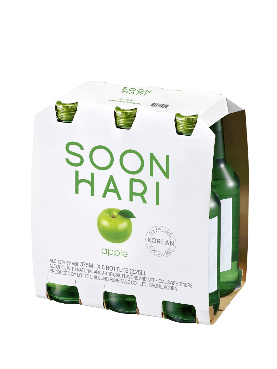 Soonhari Korean Soju Apple 6pk of single serve 375ml bottles