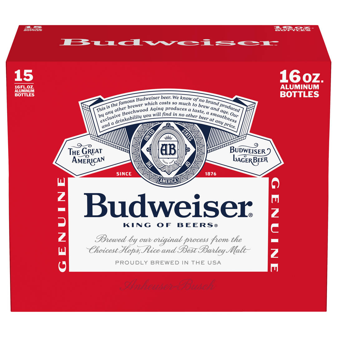 Budweiser 15x16 oz Recloseable Aluminum Bottle END Load Folding CARRIER - Revised Callout