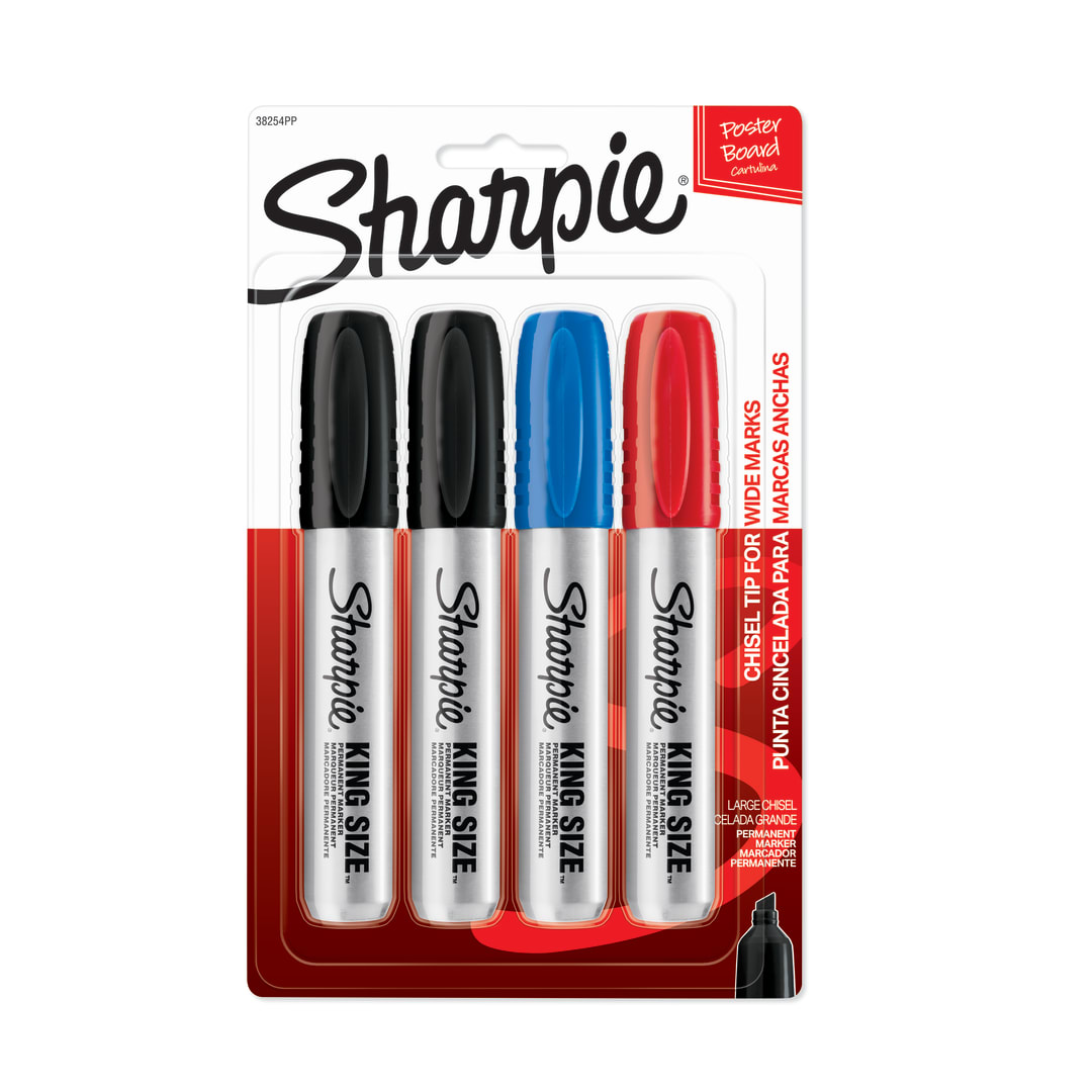 SHARPIE KING SIZE CHISEL 4CT ASST S
