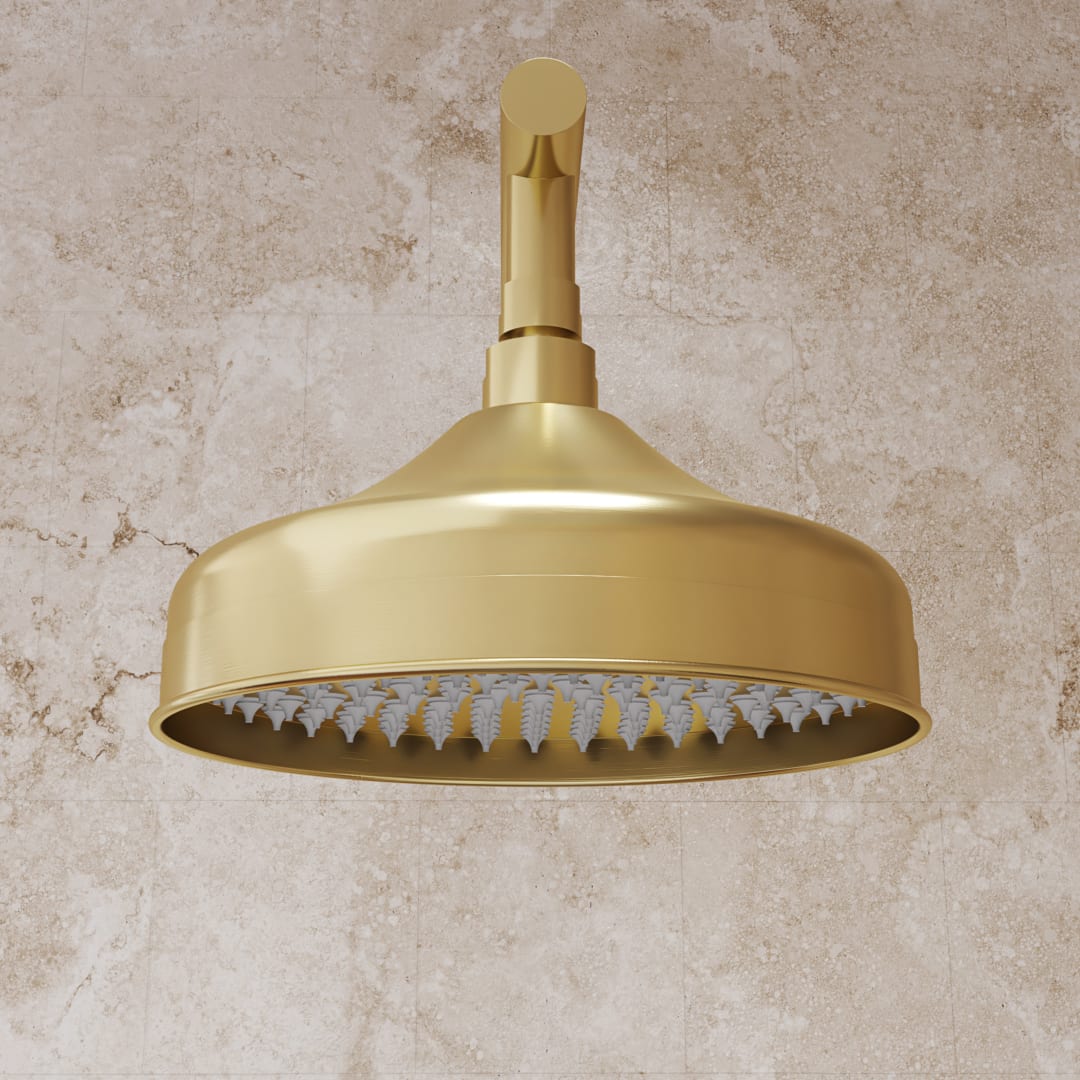 Atlantic 8 in. Round Rainfall Shower Head, Brushed Brass