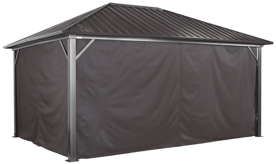 Sojag Genova 10 x 14 x 7 ft Dark Brown Curtains for Gazebo, Polyester