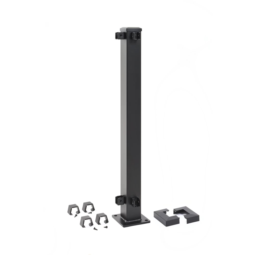 3-in x 3-in x 37-in Trex® Enhance™ Steel Rail Corner Post in Charcoal Black