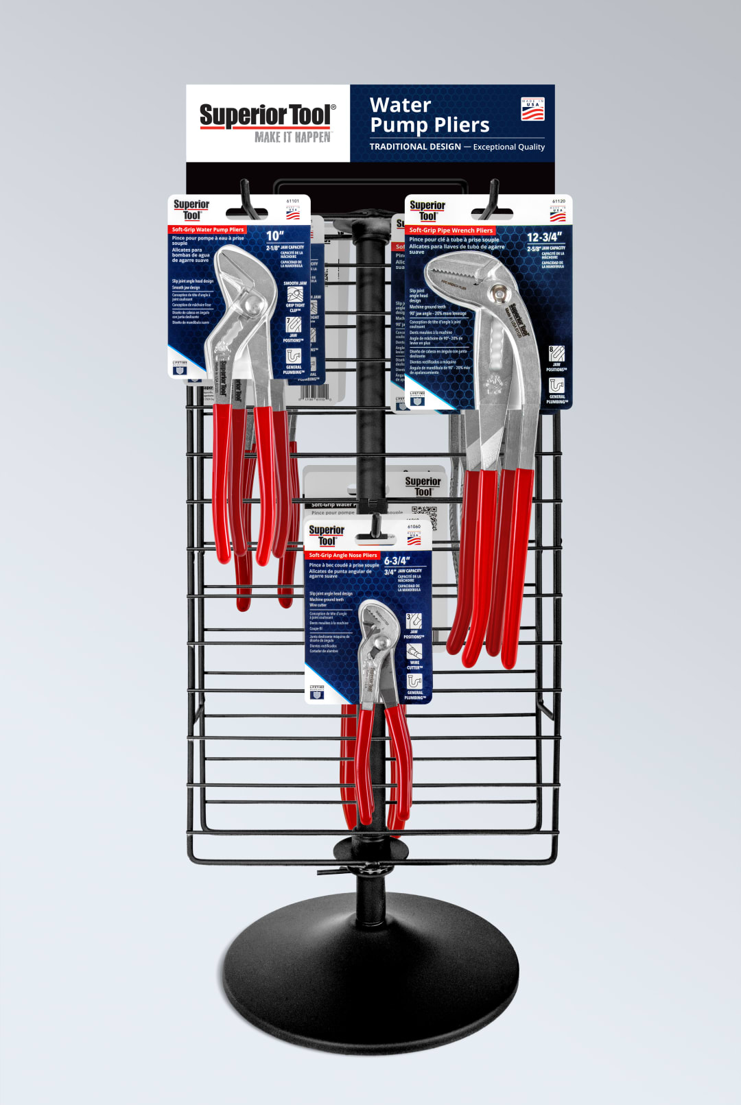 Water Pump Plier POG 12Pcs. with Display Rack