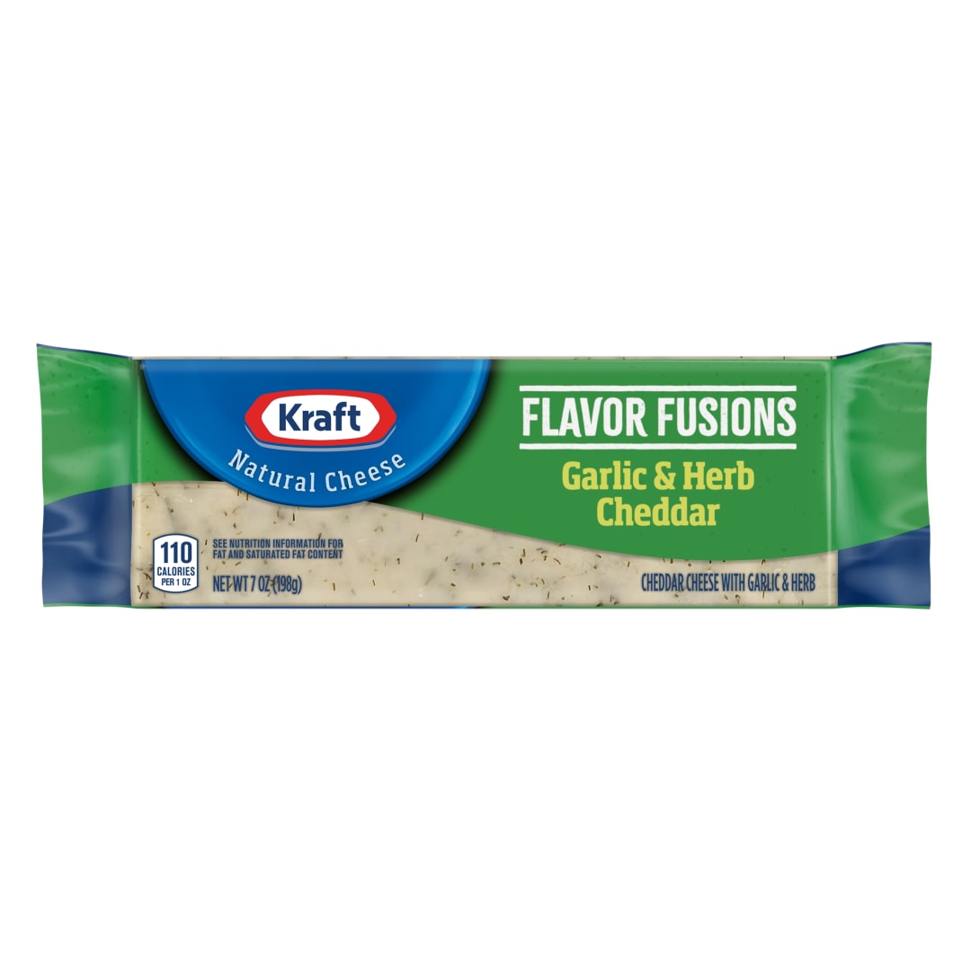 Kraft Natural Cheese Chunk Garlic and Herb White Cheddar 7 oz.
