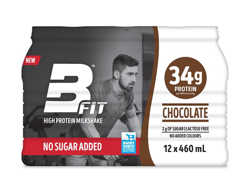 BFIT No Sugar Added Chocolate Protein Shake, 12 x 460mL