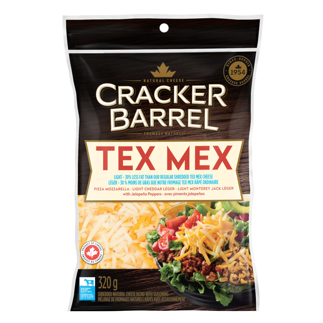 Cracker Barrel Tex Mex Light Shredded Cheese, 320g