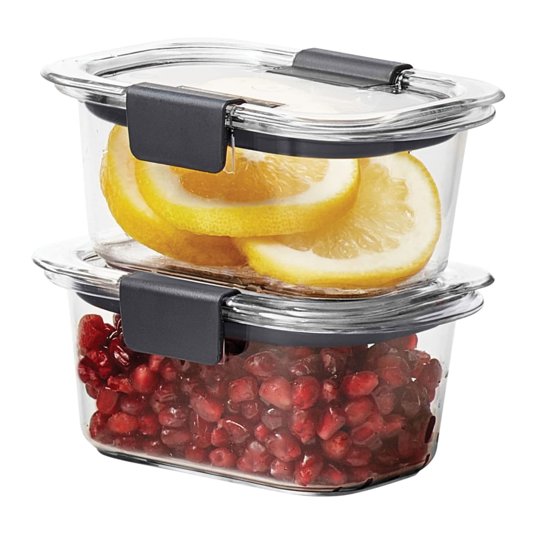 Rubbermaid® Brilliance® Food Storage Containers Multi Pack |1.3 Cup Plastic Containers with Lids 2 Pack| BPA Free, Leak Proof Food Container | Microwave and Dishwasher Safe, Clear