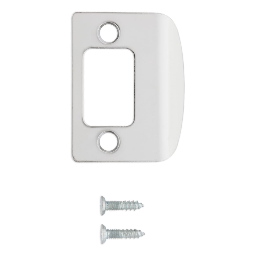 Deadbolt Square Corner Full Lip Strike for Polished Chrome or Satin Chrome Finish