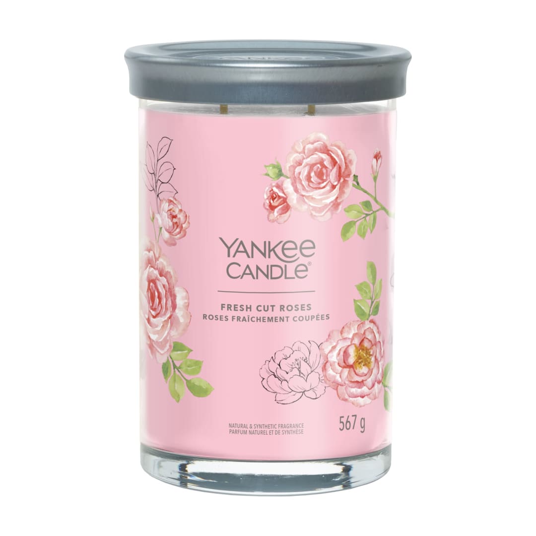 Yankee Candle® Signature Scented Candle | Fresh Cut Roses Large Tumbler Candle with Double Wicks | Soy Wax Blend