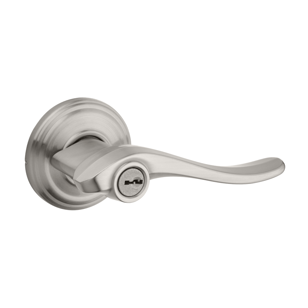 Avalon Keyed Entry Lever in Satin Nickel