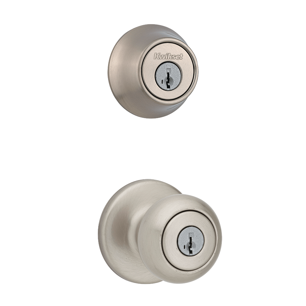 Cove Doorknob Combo Pack in Satin Nickel featuring SmartKey Security
