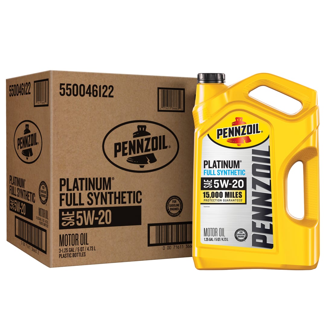 Pennzoil Platinum Full Synthetic 5W-20 Motor Oil, 5 Quart (3 Pack)