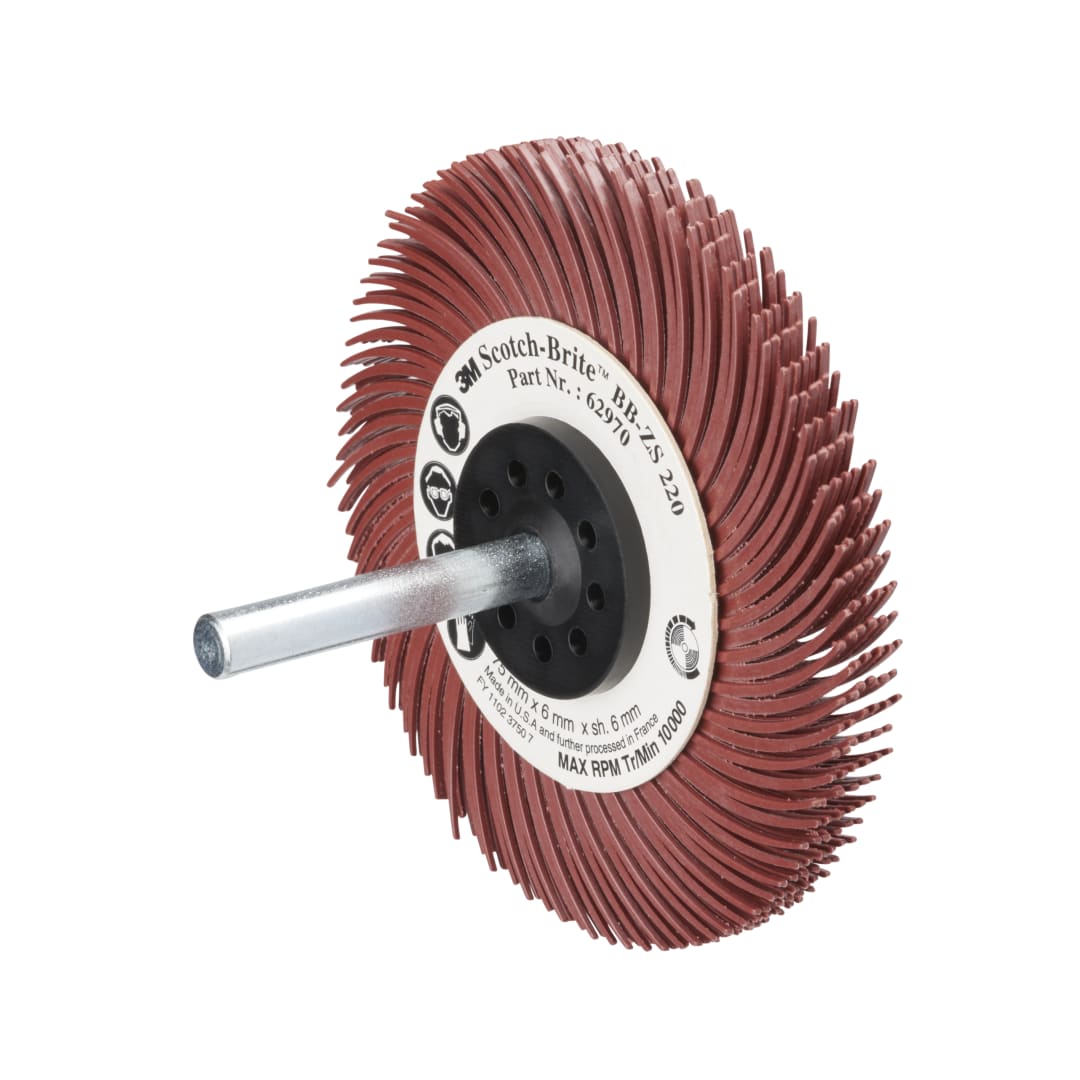 Scotch-Brite™ Bristle Disc BB-ZS mit Schaft, rot, 76,2 mm, P220, Typ C