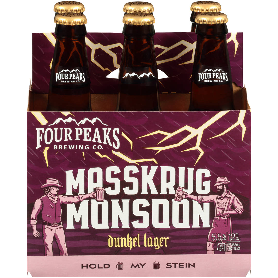 Four Peaks Brewing Monsoon Dunkel Craft Lager Beer, 6 Pack 12 fl. oz. Bottles