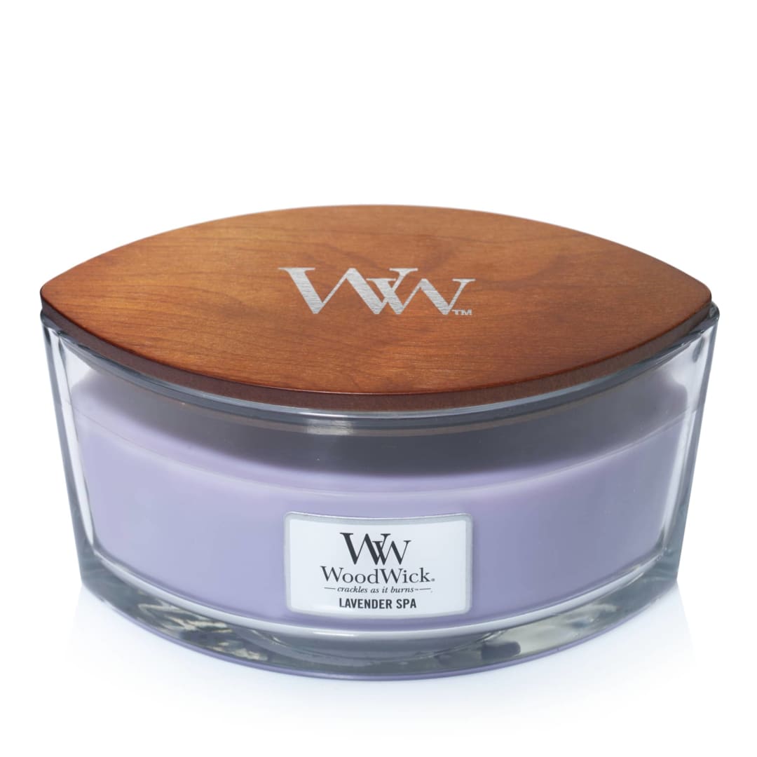 WoodWick® Ellipse Scented Candle with Crackling Wick | Lavender Spa | Up to 50 Hours Burn Time
