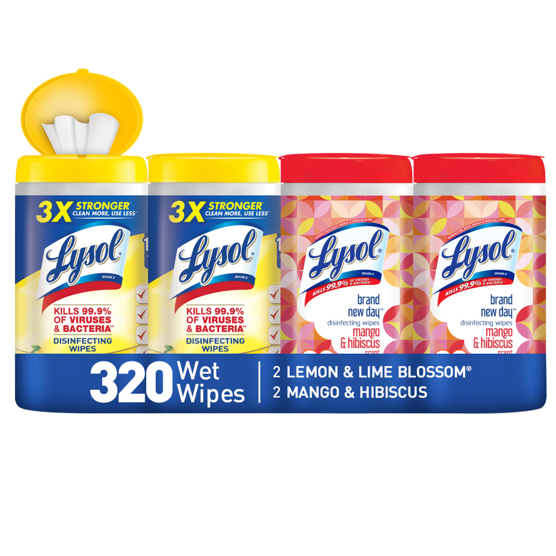 LYSOL® Disinfecting Wipes - (2 Lemon+2 Mango) 3/(4x80) ct.