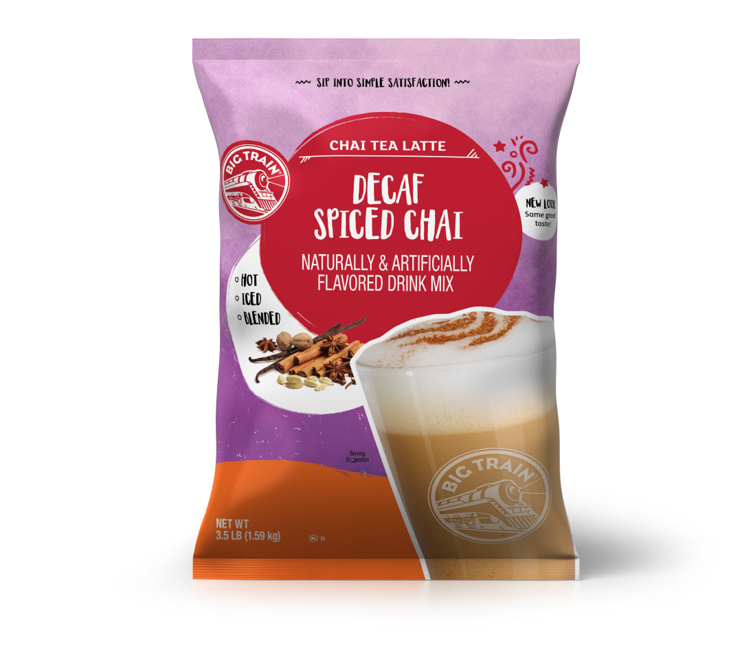 Big Train Decaf Spiced Chai Tea Latte Drink Mix, 4 x 3.5 lb