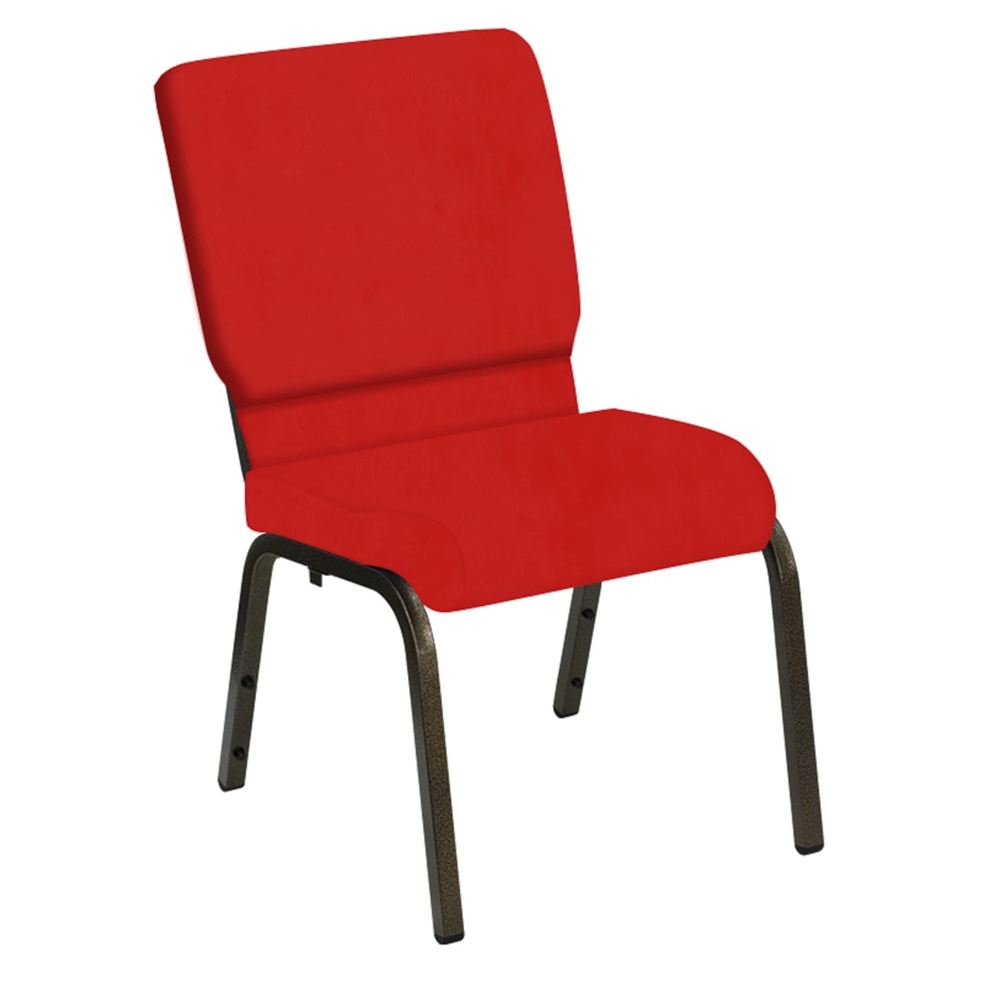 HERCULES Series 18.5''W Church Chair in E-Z Sierra Torch Red Vinyl - Gold Vein Frame