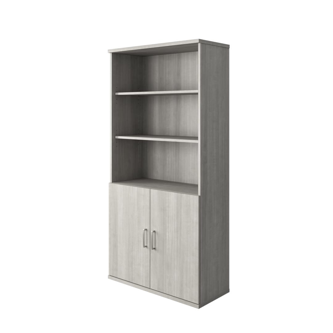 Cornerstone 5-Shelf Bookcase with Door Kit, Slate Gray