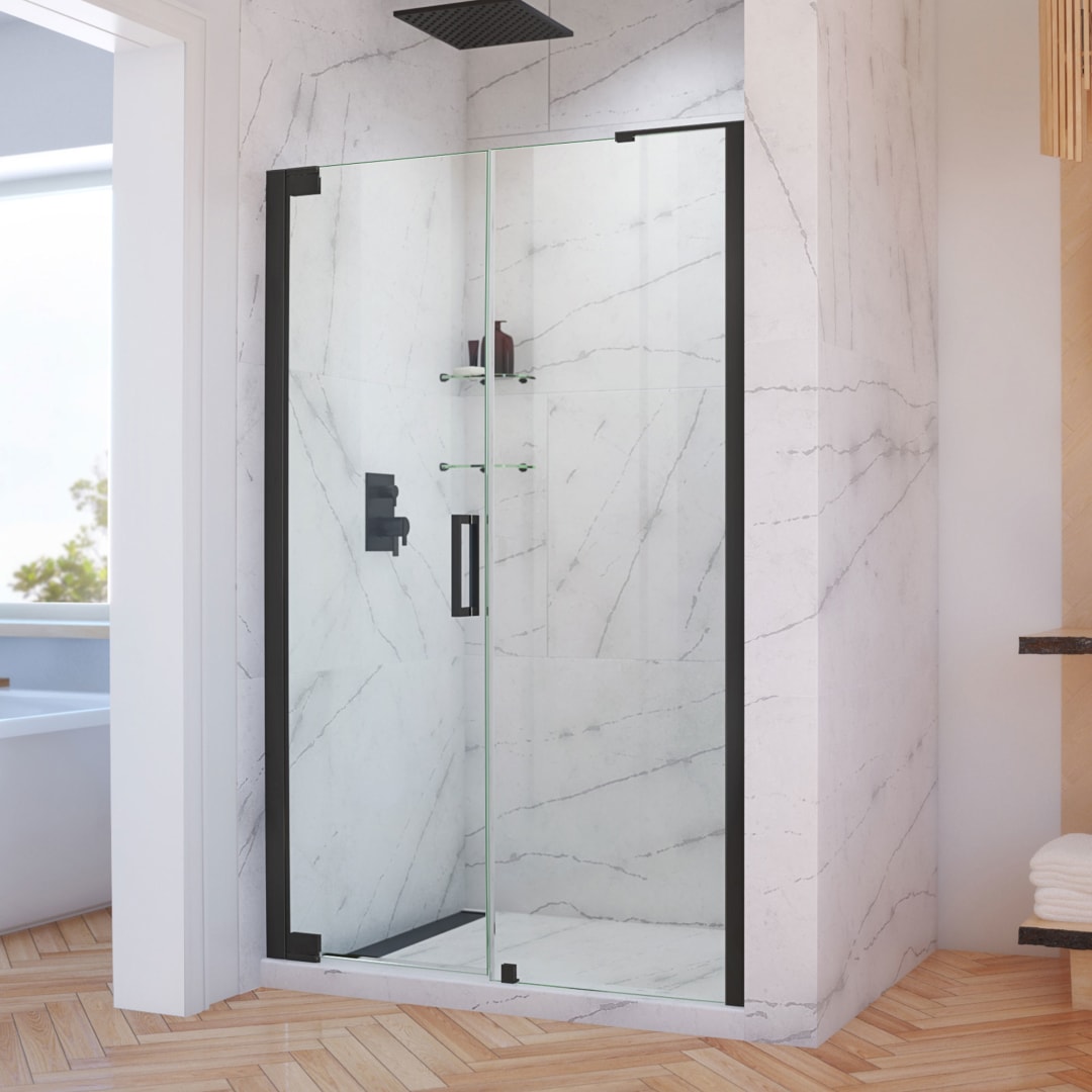 DreamLine Elegance-LS 49 - 51 inch W x 72 inch H Frameless Pivot Shower Door in Matte Black
