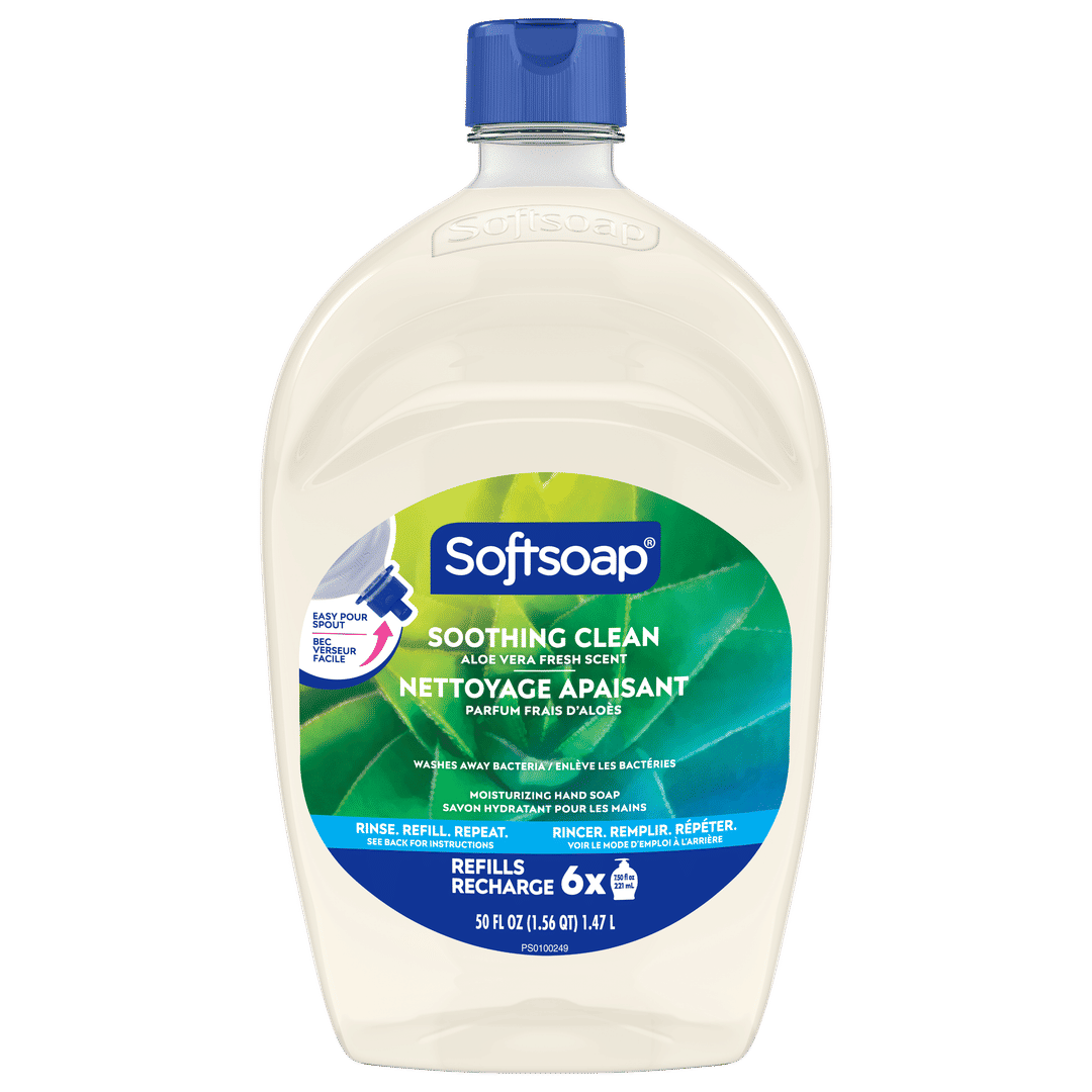 Recharge de savon liquide pour les mains Softsoap Soothing Clean, 1.47 L