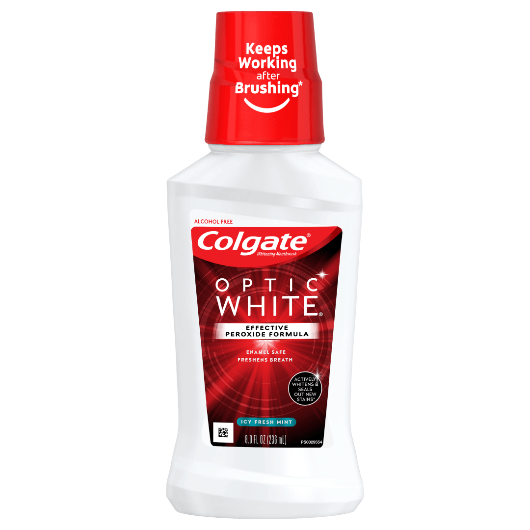 Colgate Optic White Whitening Mouthwash, Fresh Mint - 236 mL, 8 fl.oz.