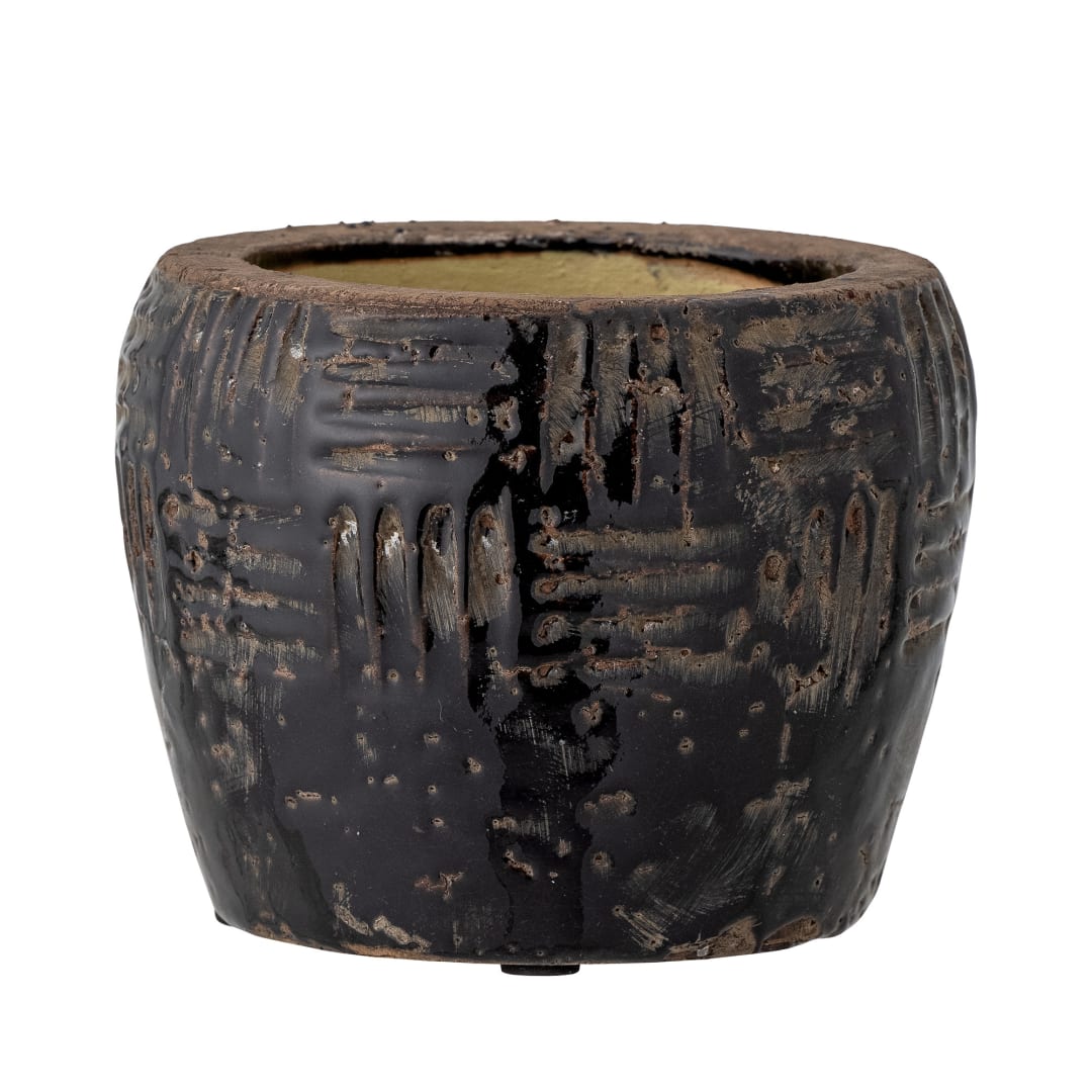 82057710 - Muan Deco Flowerpot, Black, Terracotta STOCK: 300
