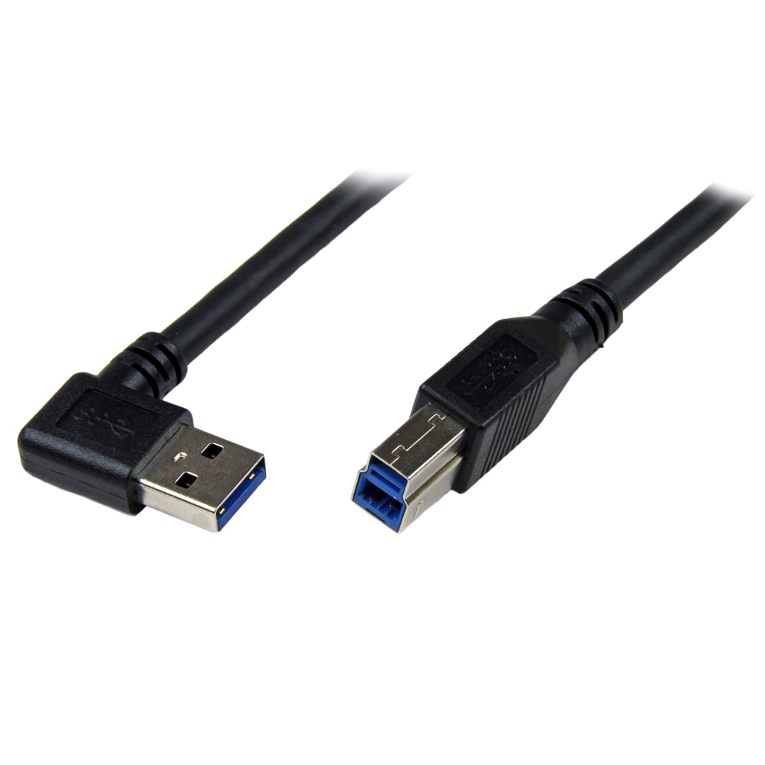 2m Right Angle USB 3.0 Cable - 6ft USB 3 Right Angle A to B