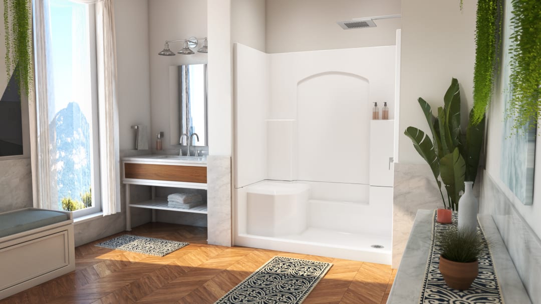 DreamLine Accessible Living Alliance Shower Kit, RH Drain, Stainless Steel