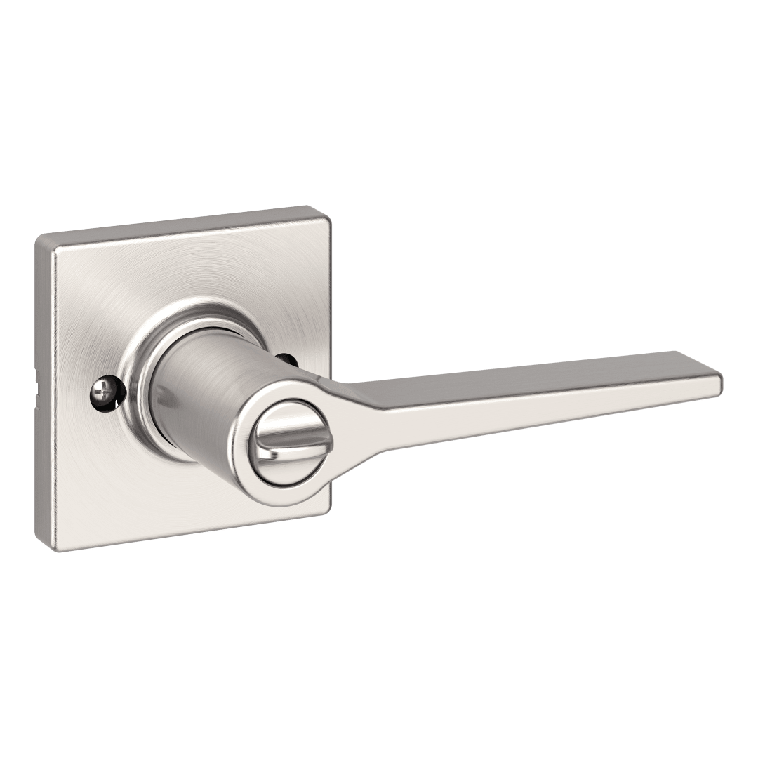 Hollis Bed/Bath Lever in Satin Nickel