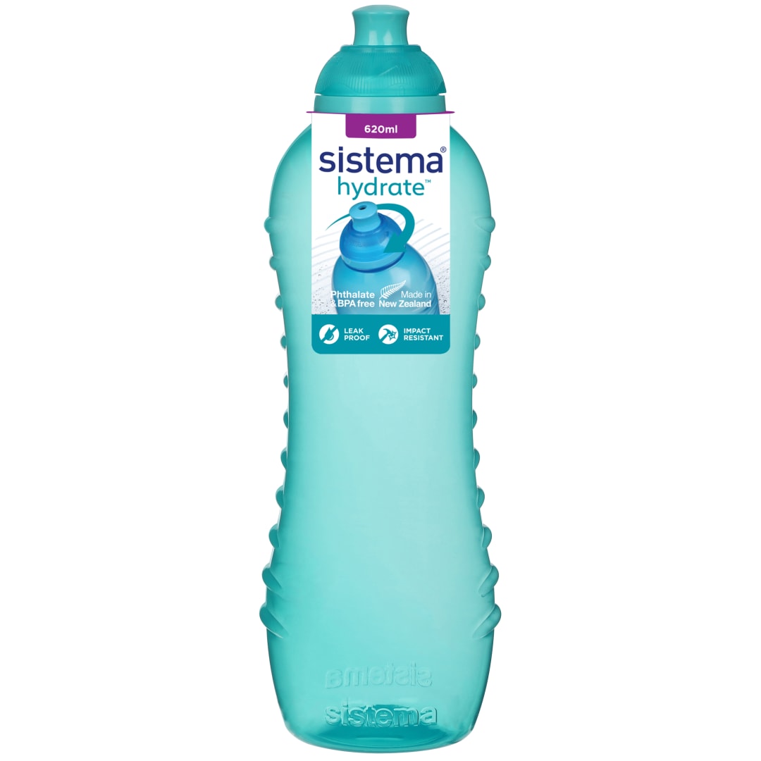 Sistema Twist 'n' Sip Squeeze Sports Water Bottle | Leakproof Water Bottle | 620ml. | BPA-Free | Assorted Colours