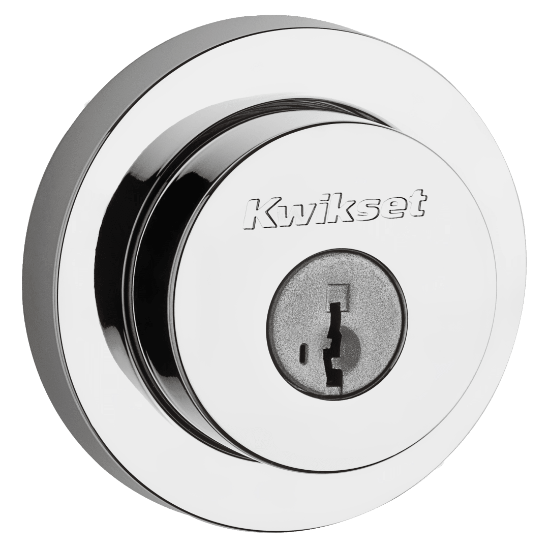 159 Round Deadbolt, Keyed Both Sides, featuring SmartKey Security™ in Polished Chrome