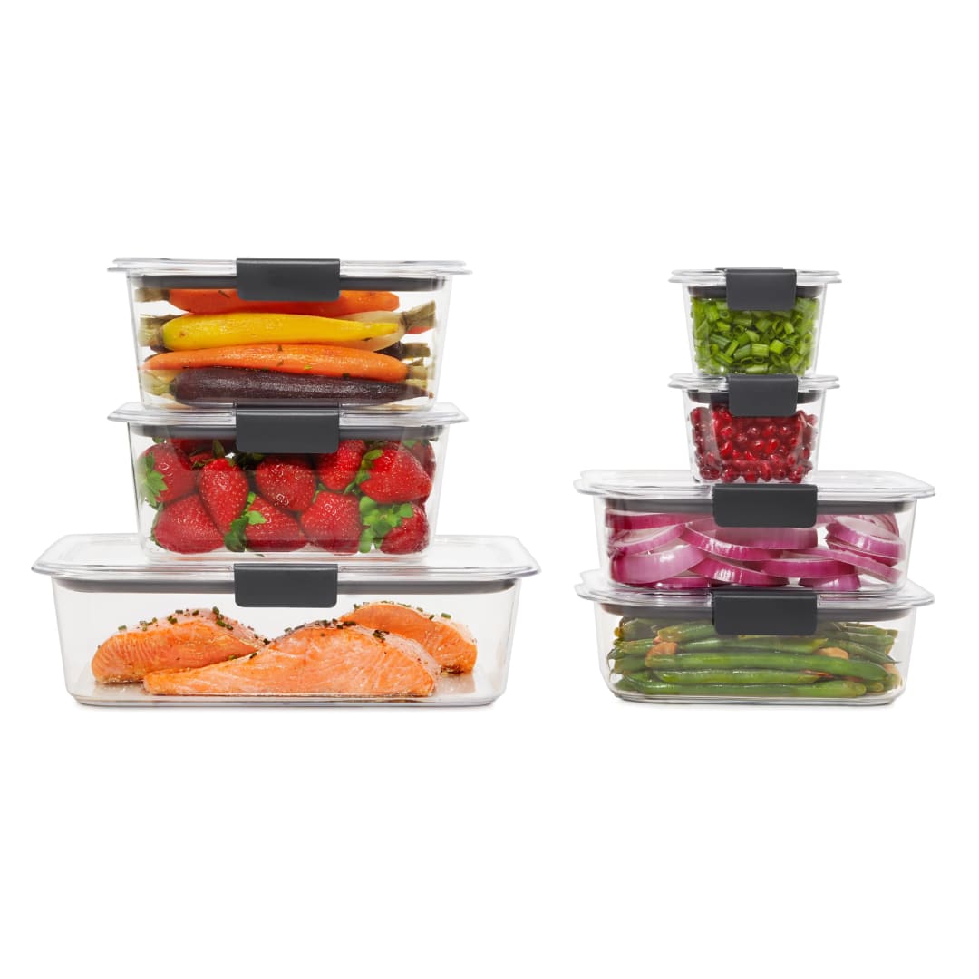 Rubbermaid® Brilliance® StainShield® Plastic Food Storage Containers, 14-Piece Set