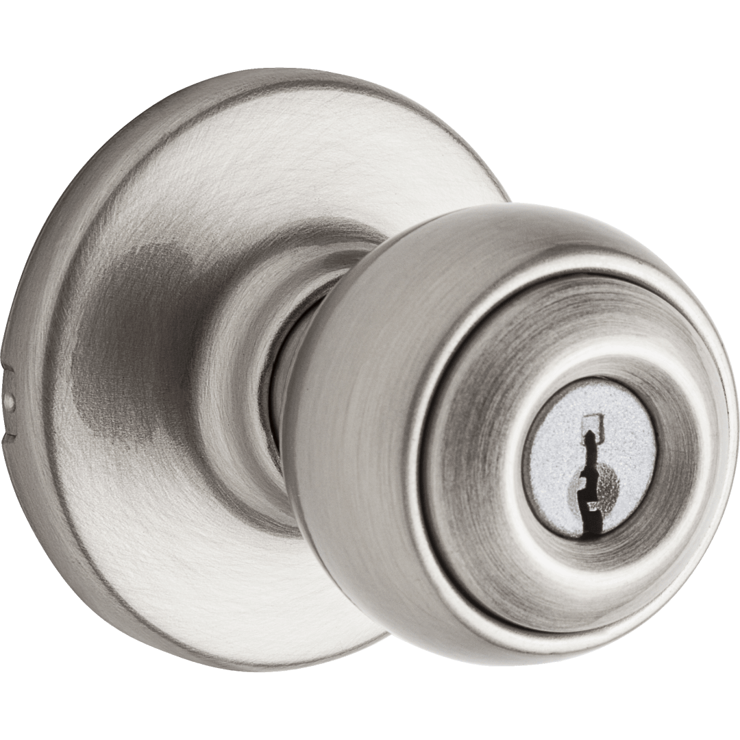 Polo Keyed Entry Doorknob in Satin Nickel with Microban Protection