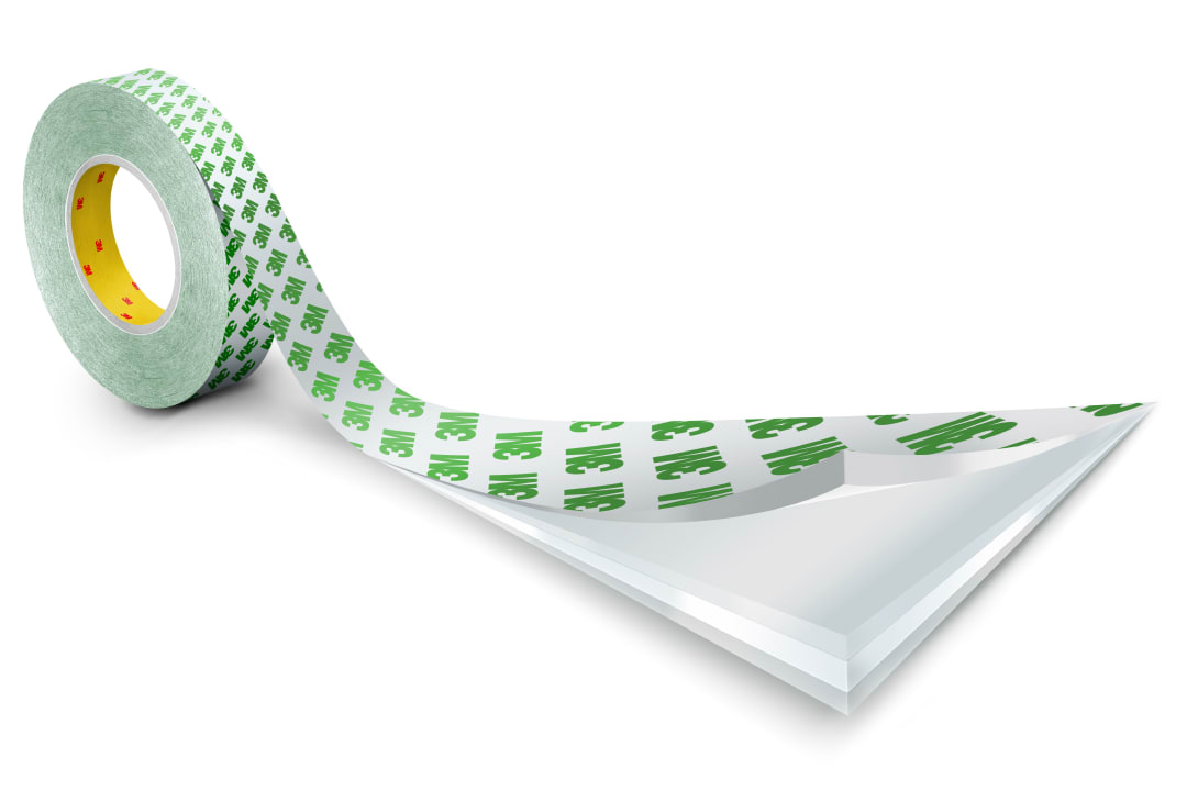 3M™ Doppelseitiges Klebeband mit PVC-Träger 9087, Weiß, 1000 mm x 50 m, 0.26 mm