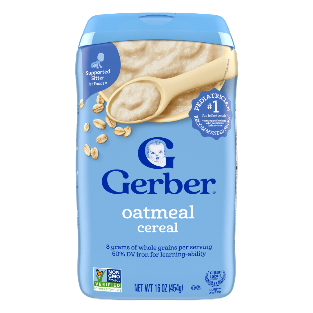 Gerber Stage 1 Baby Food, Baby Oatmeal Cereal, 8g Whole Grains, Infant Cereal