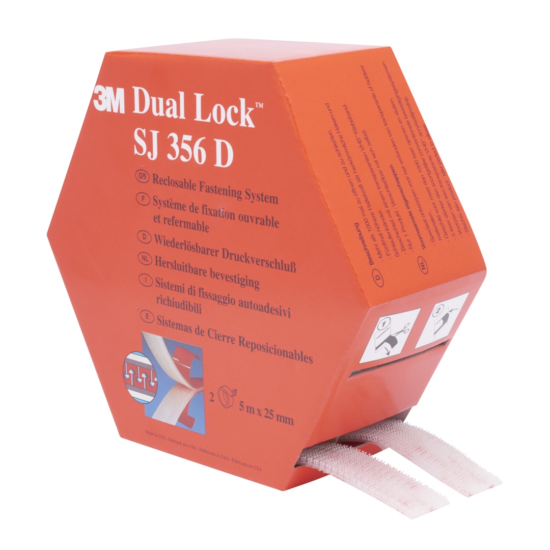 Uzatvárateľný upínač Dual Lock™ – dvojbalenia SJ-356D, 25 mm x 5 m, 5.7 mm, Mini Pack
