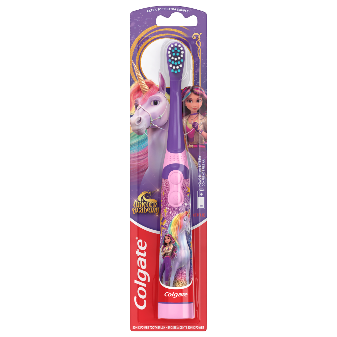 Colgate Unicorn Academy Kids Battery Powered Toothbrush, Extra Soft, 1 Ct
