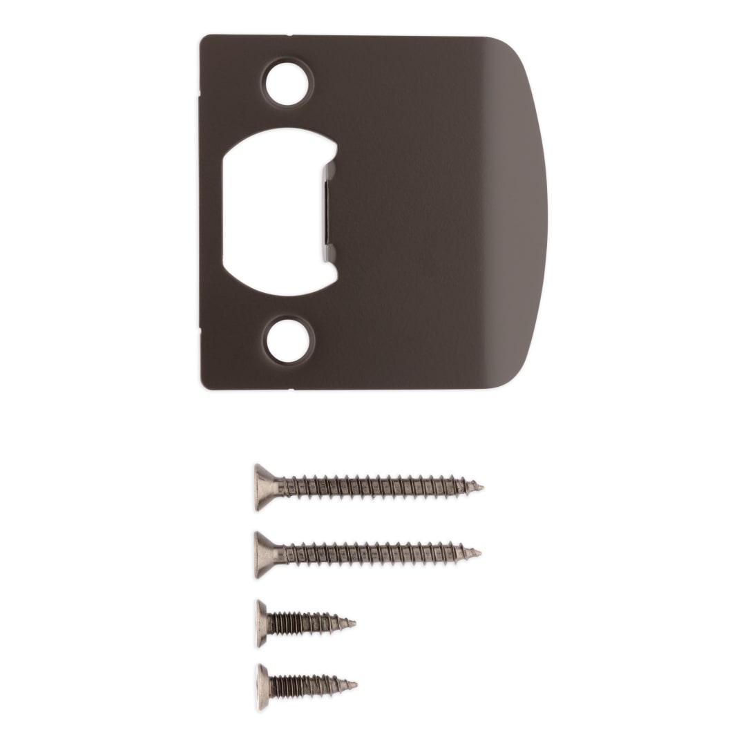 Square Corner Extended Lip Strike for Knob/Lever in Matte Black or Venetian Bronze Finish