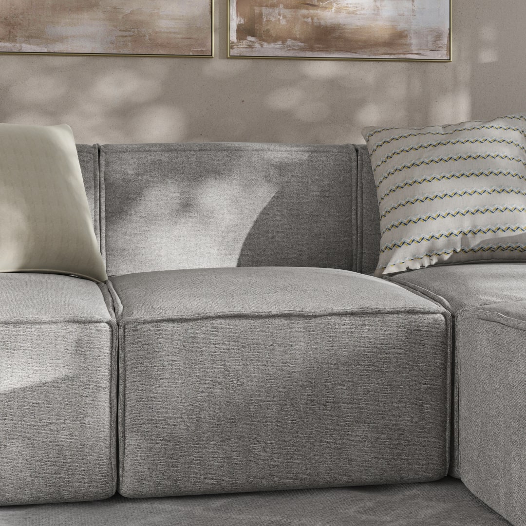 Bridgetown Luxury Modular Sectional Sofa Armless Center Seat, Gray