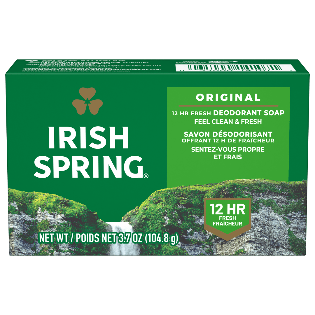 Irish Spring Original Deodorant Bar Soap for Men, With Flaxseed Oil, 12 Hour Fresh Deodorant Soap, 3.7 oz Bar (3 Pack)