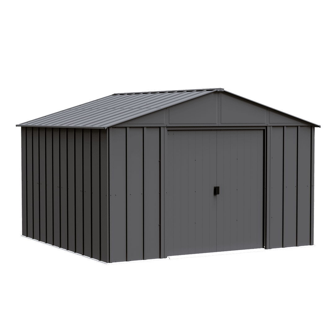  10 x 10 ft Charcoal Steel Storage Shed