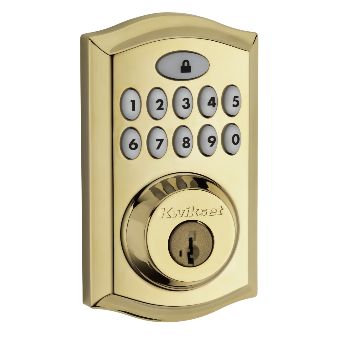 913 SmartCode® Electronic UL Deadbolt featuring SmartKey Security™ in Lifetime Polished Brass