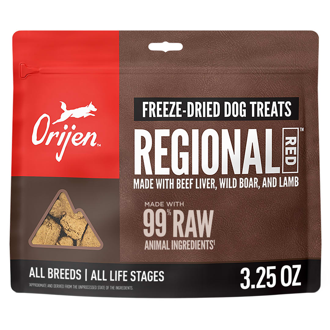 ORIJEN Grain Free High Protein Freeze Dried Dog Treats Regional Red Recipe