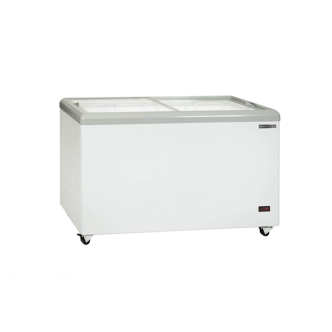 Maxx Cold X-Series Sliding Glass Top Mobile Ice Cream Display Freezer, 52"W, 11 cu. ft. Storage Capacity, in White (MXF52F)
