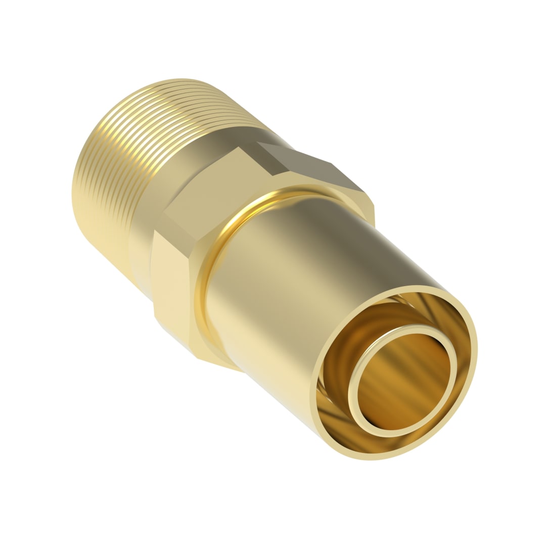 Aeroquip 1/2 Male NPT X 5/8 Teflon Hose 2pc Br